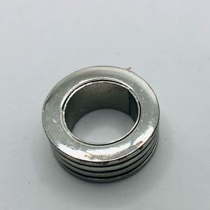 Sleek silver colored ring